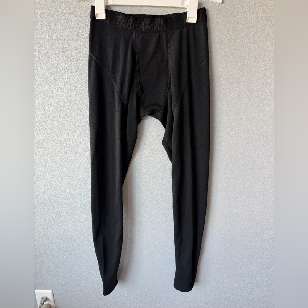 Terramar black Climasense 3.0 merino wool blend base layer leggings Men’s sz S